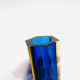 Vase Luigi Mandruzzato Murano Sommerso Hexagonal - Cobalt Blue & Amber