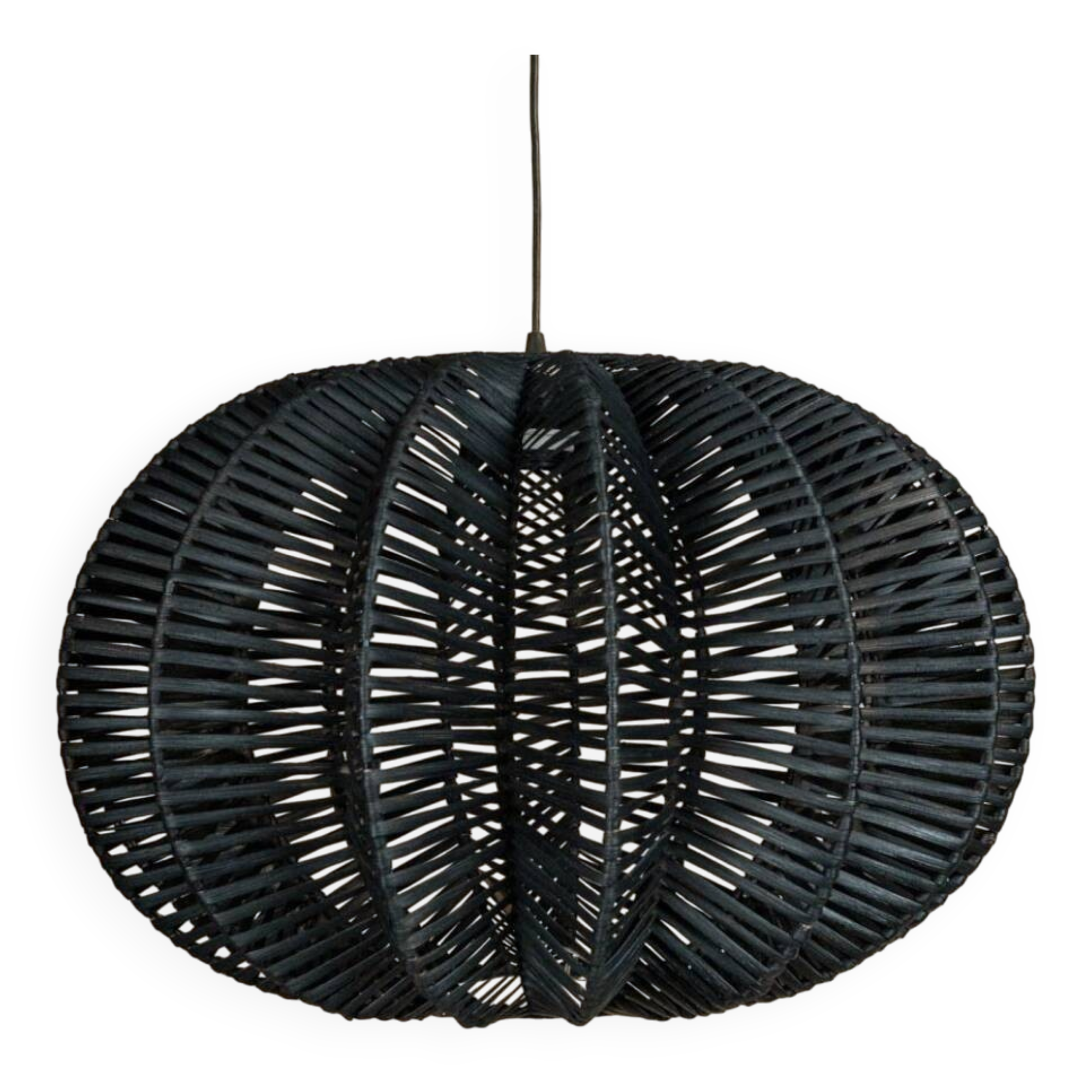 Black rattan pendant light - Dalia