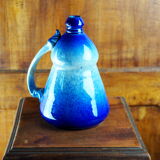 Conical jug with blue glaze and elaborate handle - folk art - early twentieth century