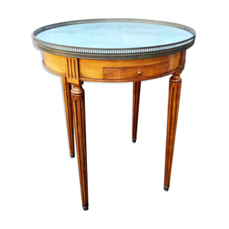 Table bouillotte haute plateau marbre style louis XVI