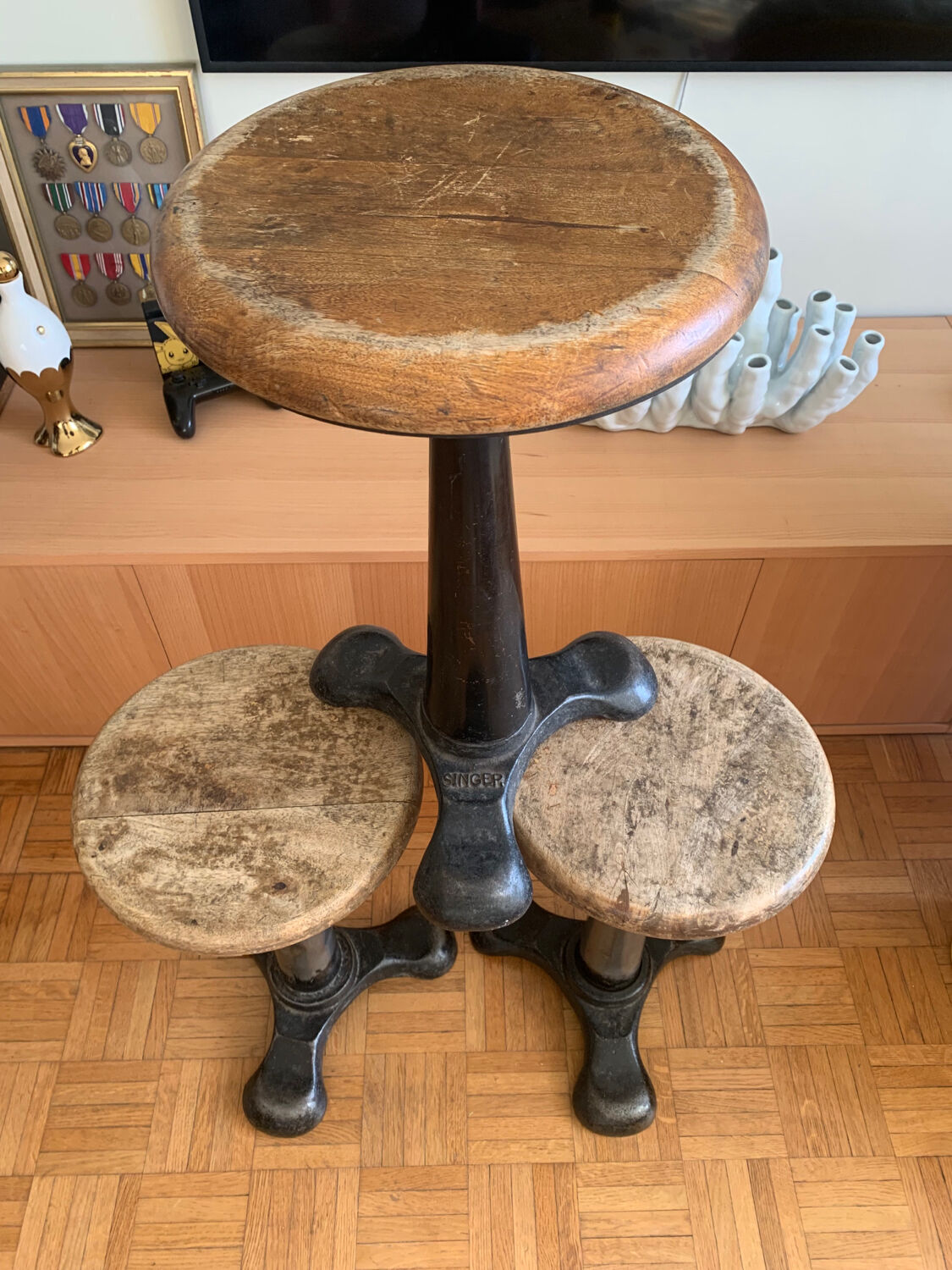 Singer stool - industrial - 1930s
