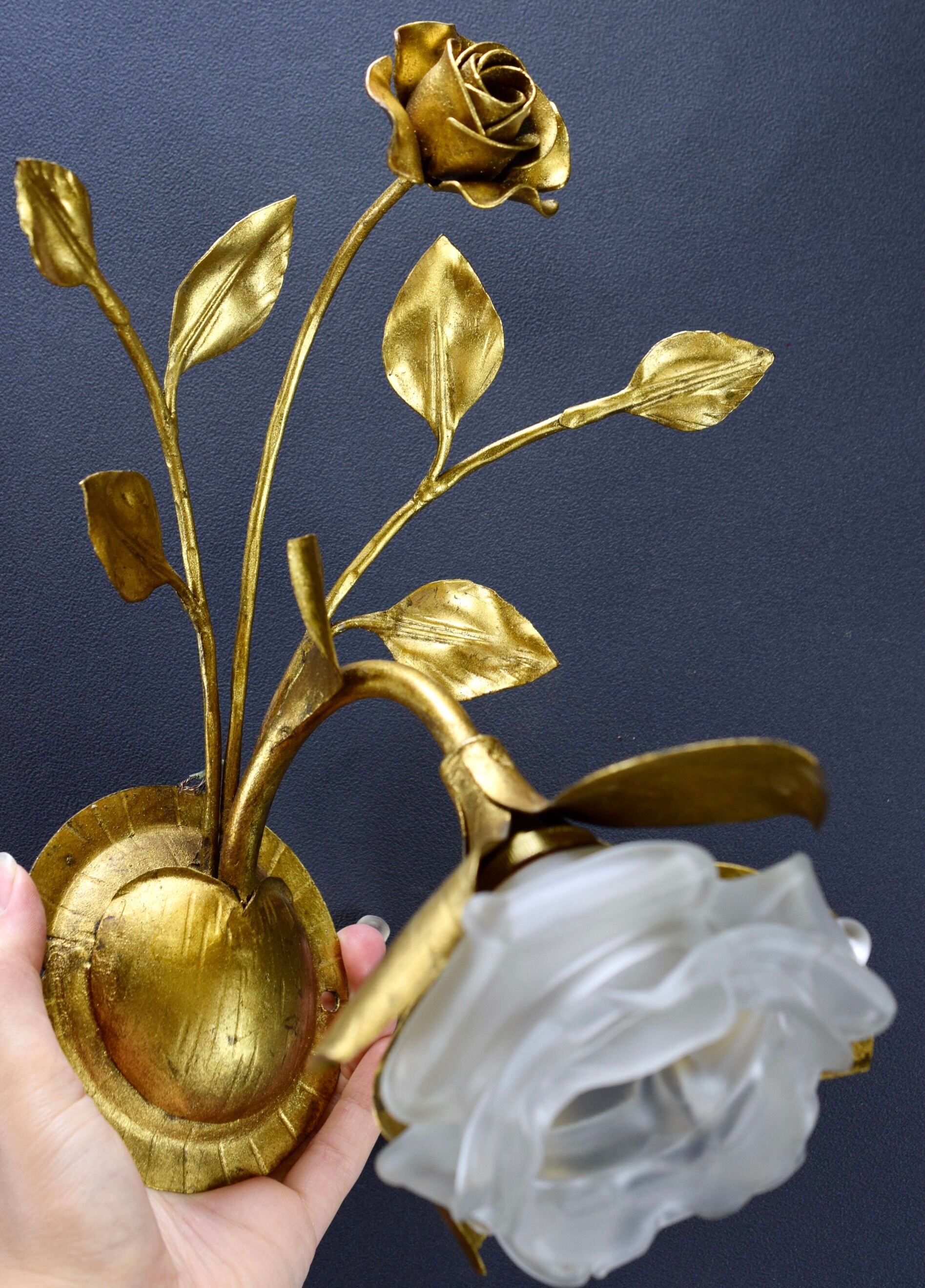 Wall lamp gold vintage pink