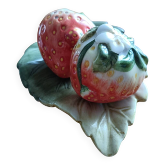 Strawberry slip salt and pepper shakers