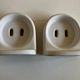 Pair of white porcelain bathroom shelves 1950