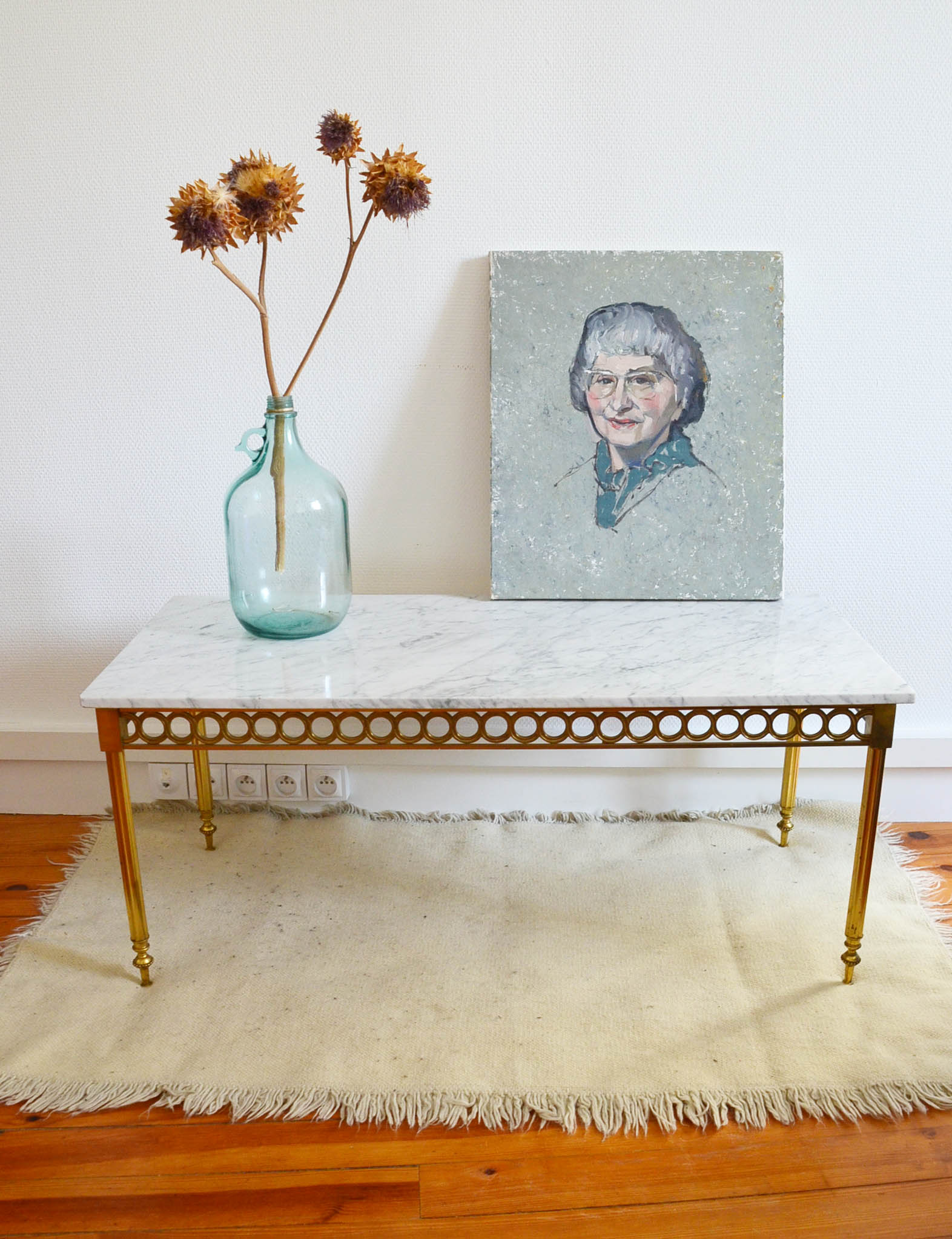 1960s white marble coffee table