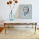 1960s white marble coffee table