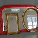 Old mirror beveled frame louis xvi style gilded stucco wood 58x48,5 cm sb
