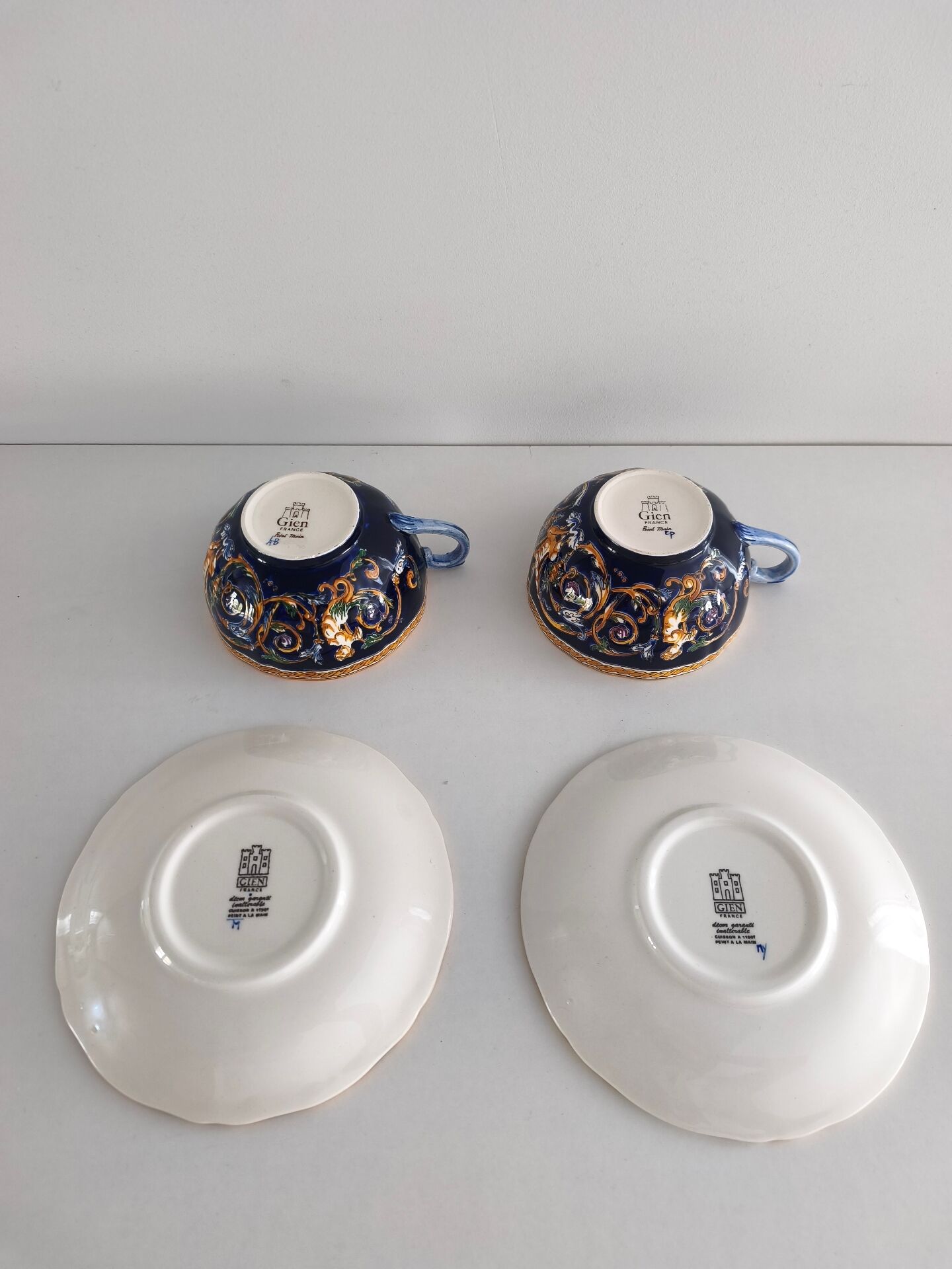 Tea / coffee tête-à-tête service Gien earthenware - Renaissance
