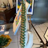 Ceramic pitcher with leaf decorations
