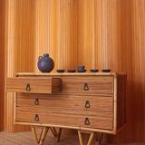 Commode en bambou et rotin