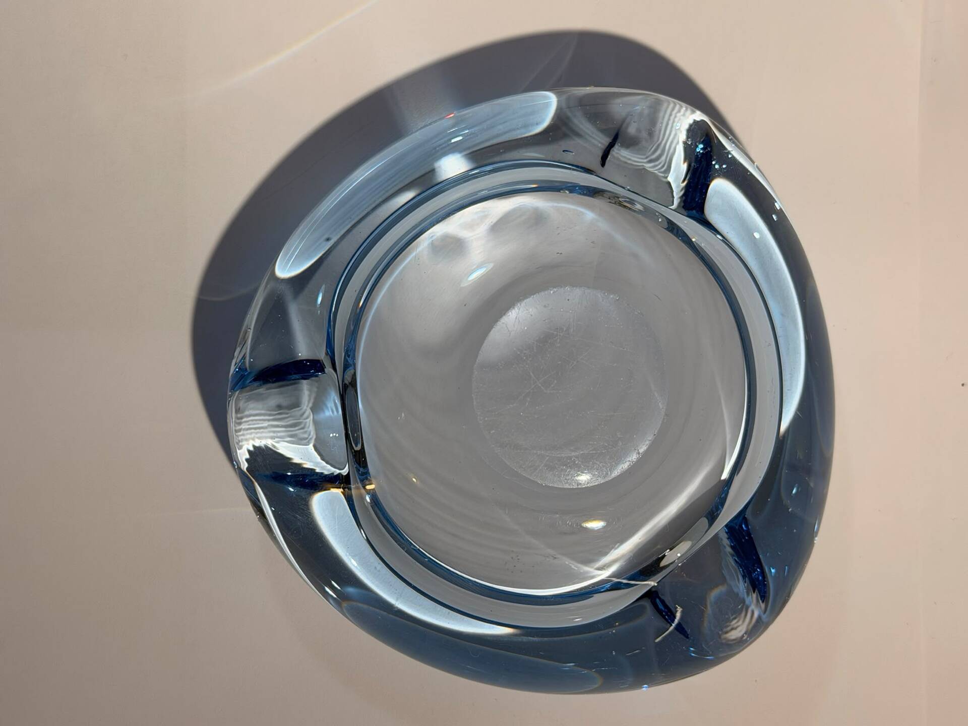 Blue ashtray from the "Akva" series by Per Lütken for Holmegaard