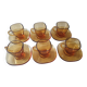 Service of 6 cups and saucers in amber glass.