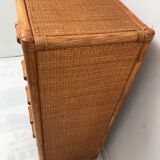 Vintage bamboo chest of drawers from the 60s and 70s