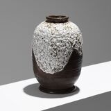 Stoneware vase with cracked decoration, louis-auguste dage, 1940s