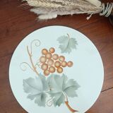 Trivet, earthenware tray, grape pattern