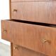Midcentury Teak And Brass Chest Of Drawers Tallboy. Vintage Modern Retro