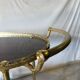 Vintage brass and dark wood serving trolley – 1960s