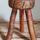 Tripod side stool solid wood Art-popular vintage