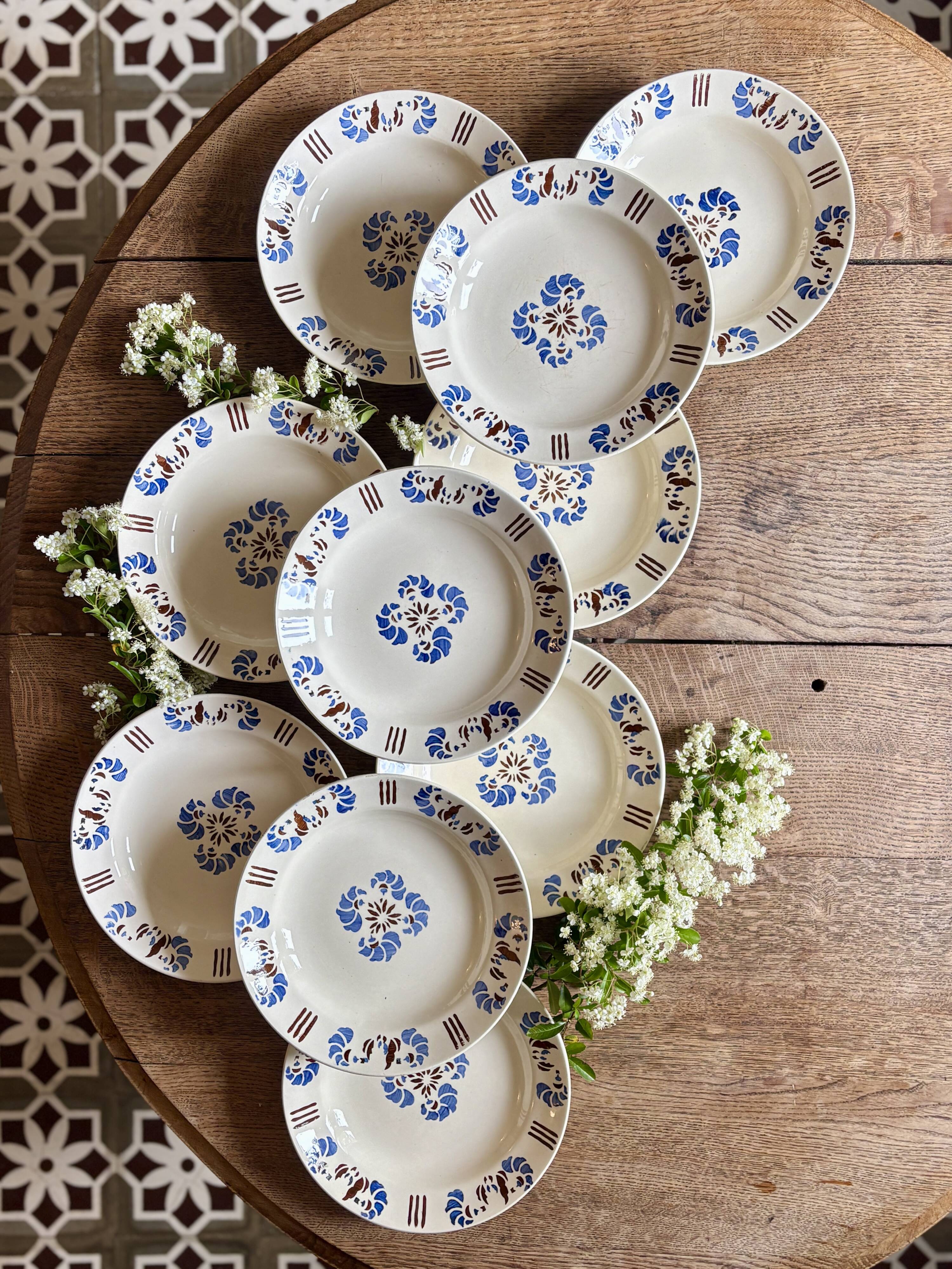 set of 10 vintage deep plates model Laval