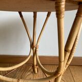 Round rattan coffee table