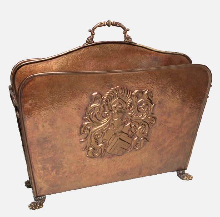 Magazine rack brass vintage