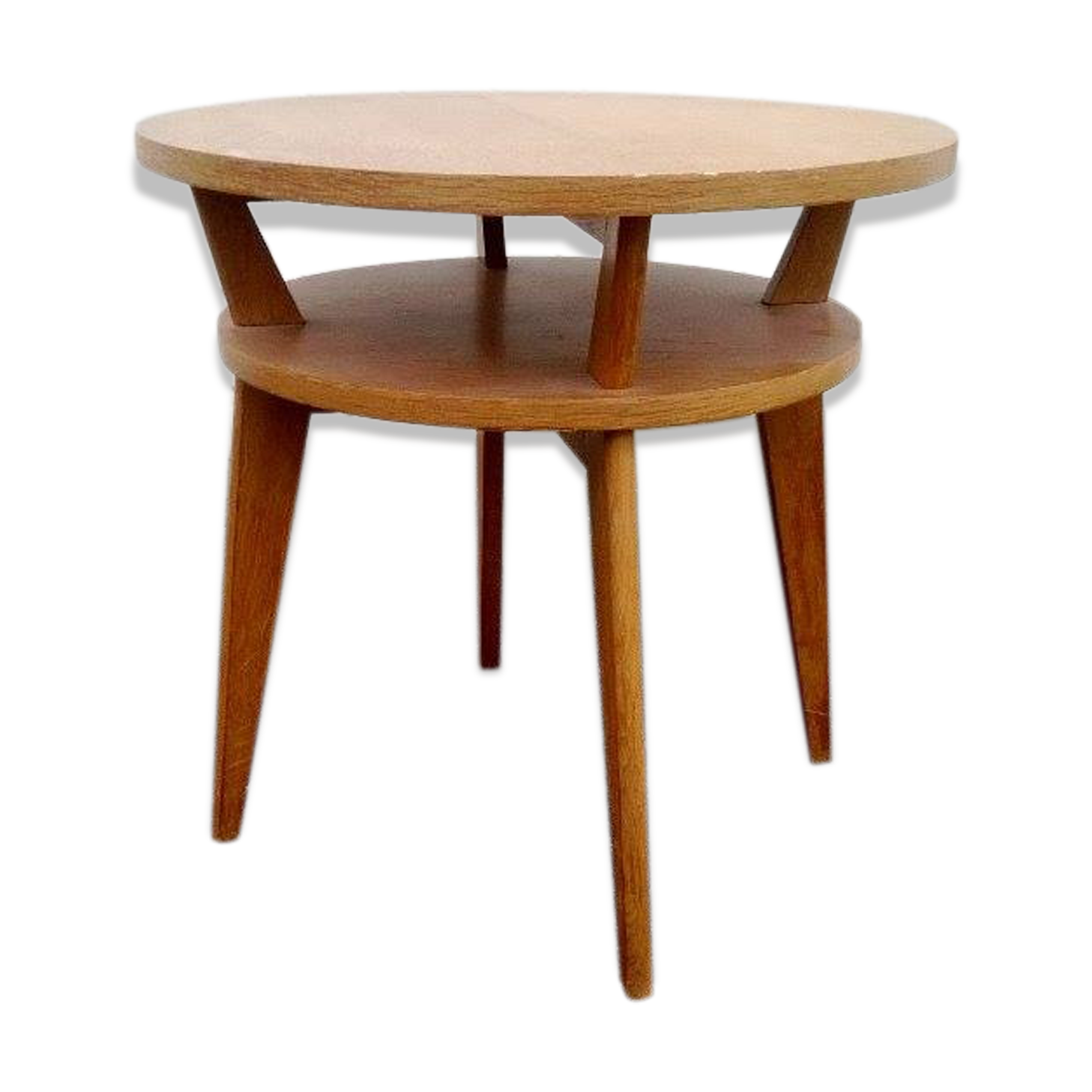 Vintage blond wooden side table