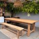 Grande table de ferme avec 2 bancs