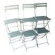 6 antique folding garden chairs made of painted wood and metal.