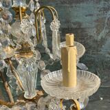 Chandelier with bronze and crystal grapevines