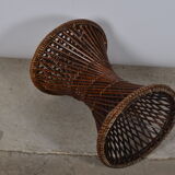 Tabouret diabolo en rotin