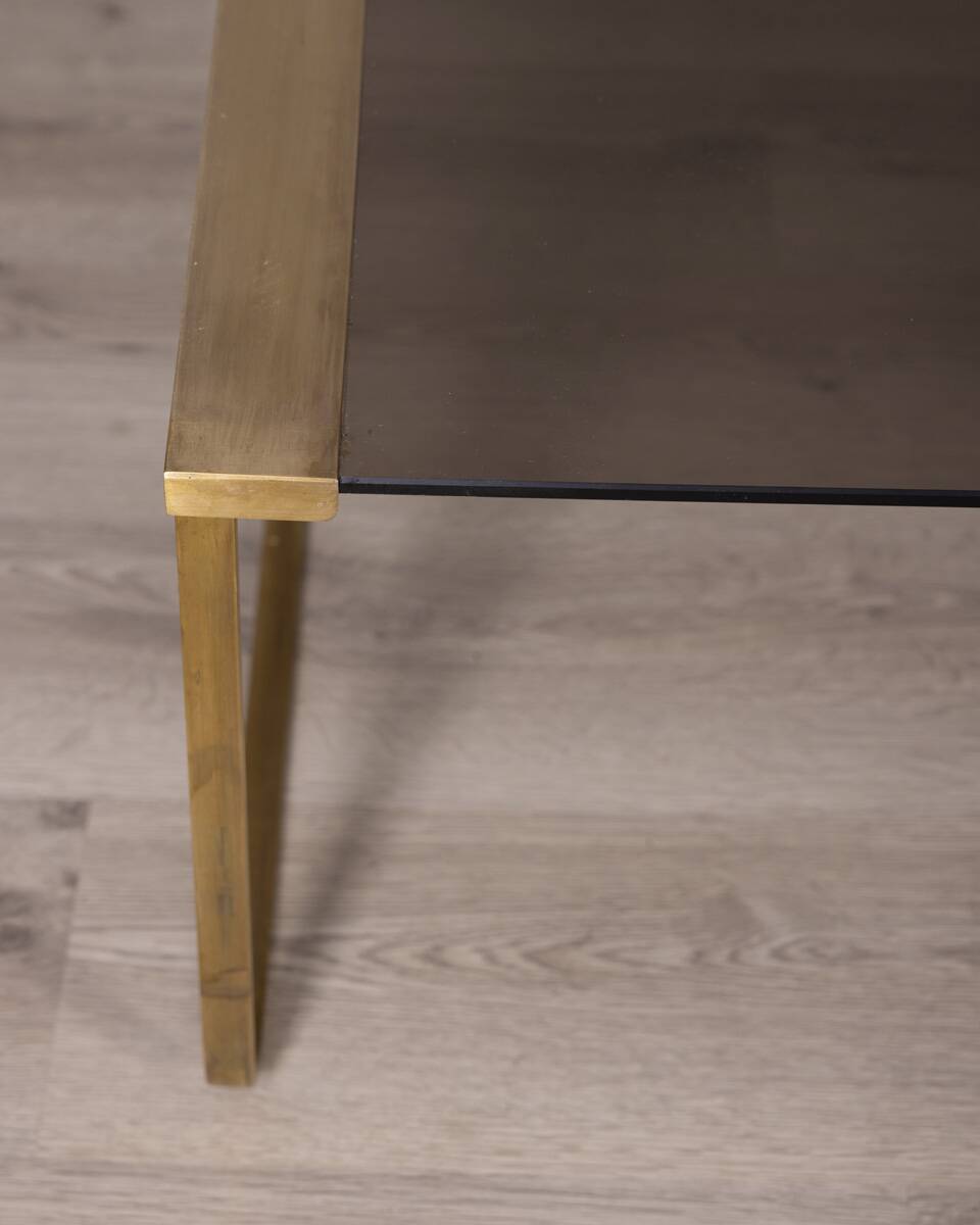 Vintage 1960s italian design brass and glass coffee table