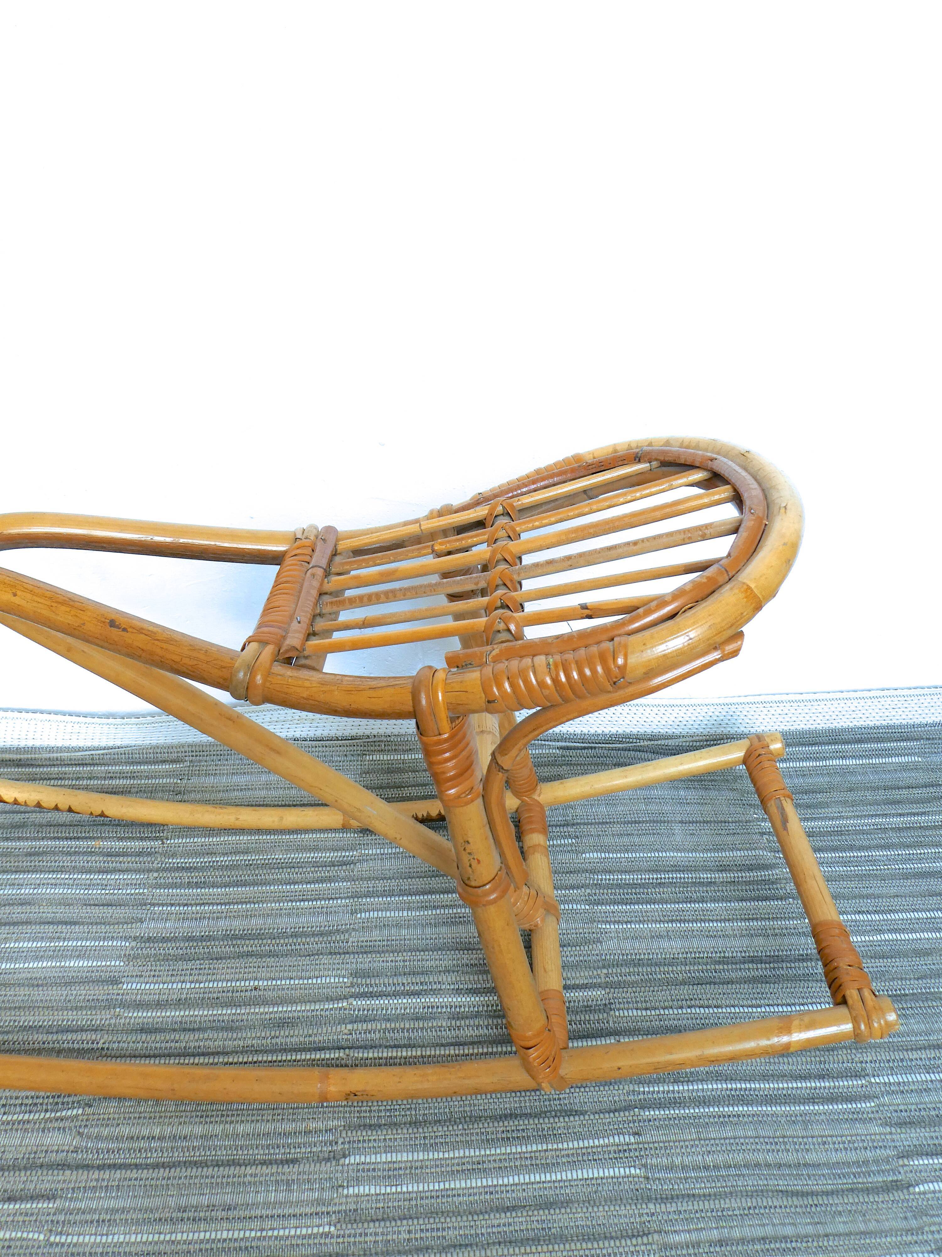 Rattan rocking horse 1960