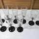 7 flutes and 2 octagonal-shaped wine glasses, Arcoroc Luminarc France
