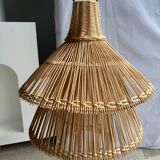 Rattan pendant lamp or light in the shape of an Asian lantern