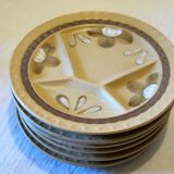 6 assiettes à compartiments Sarreguemines en grès