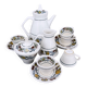 Hand-painted Breton earthenware tea set – France 1970s