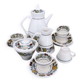 Hand-painted Breton earthenware tea set – France 1970s
