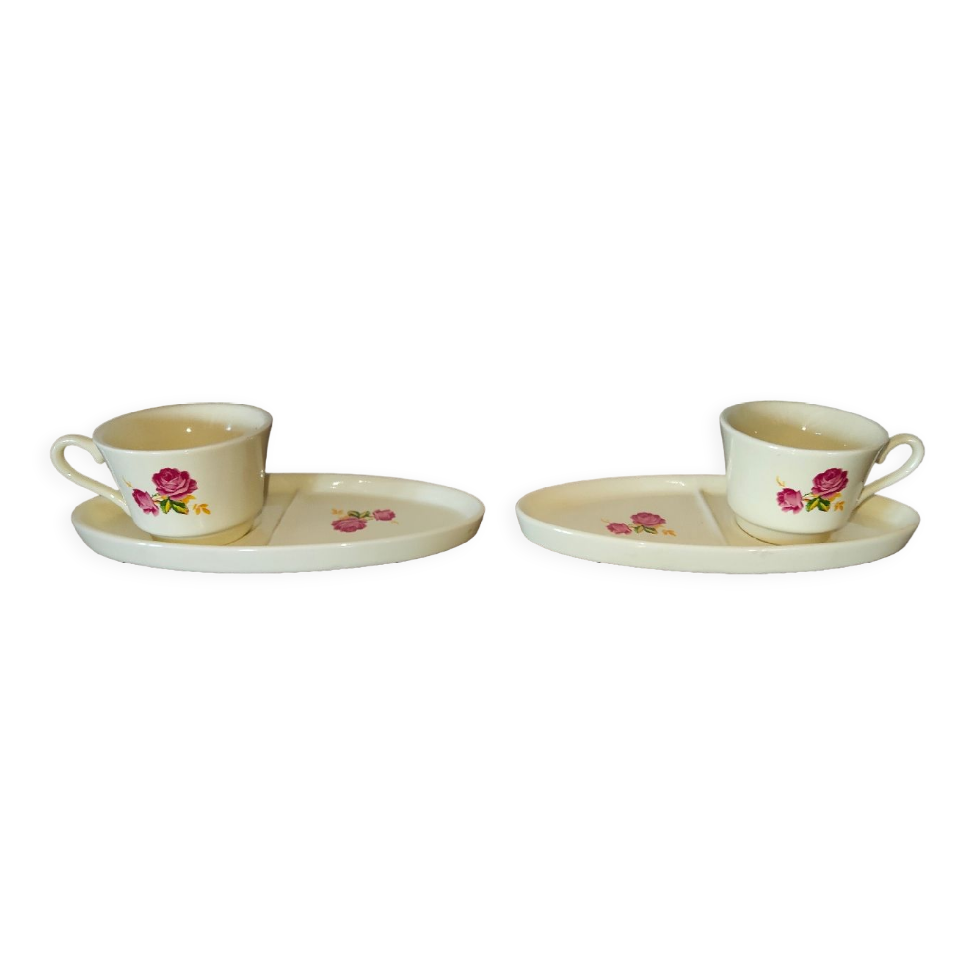 Head to head with retro flower decoration