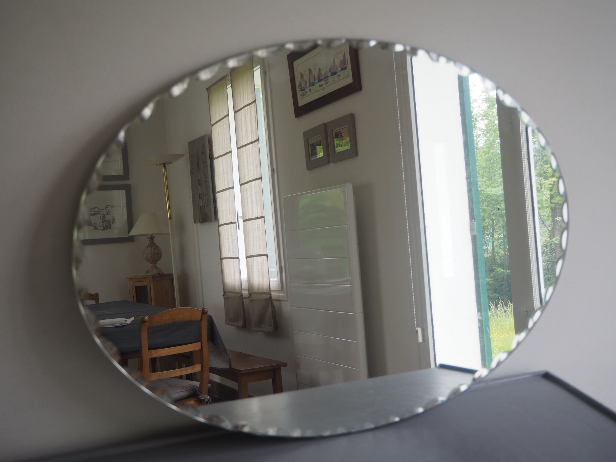 Superb old beveled mirror 42x59cm