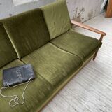 Scandinavian teak bench bed 140