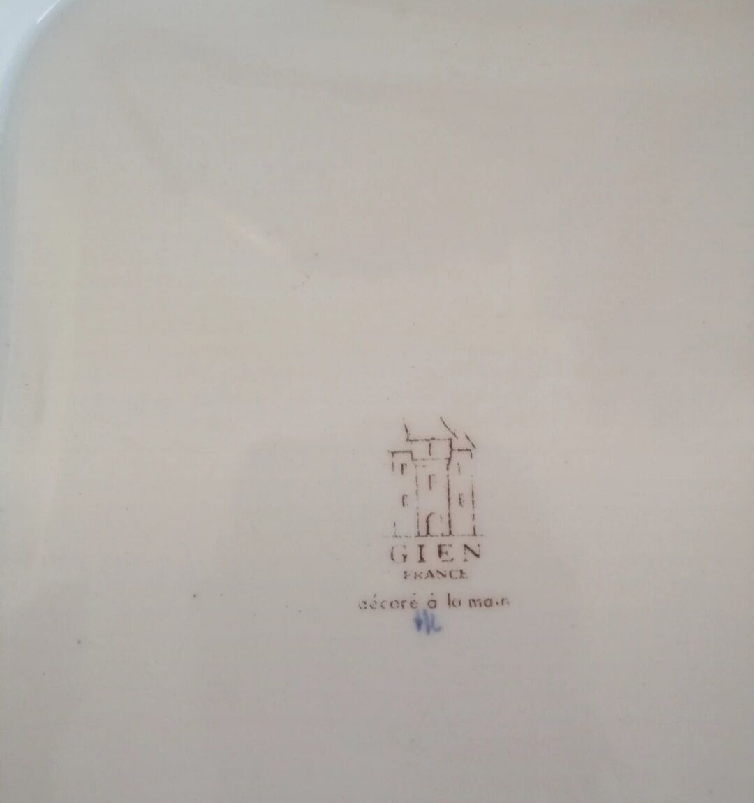 Gien peony dish hand painted