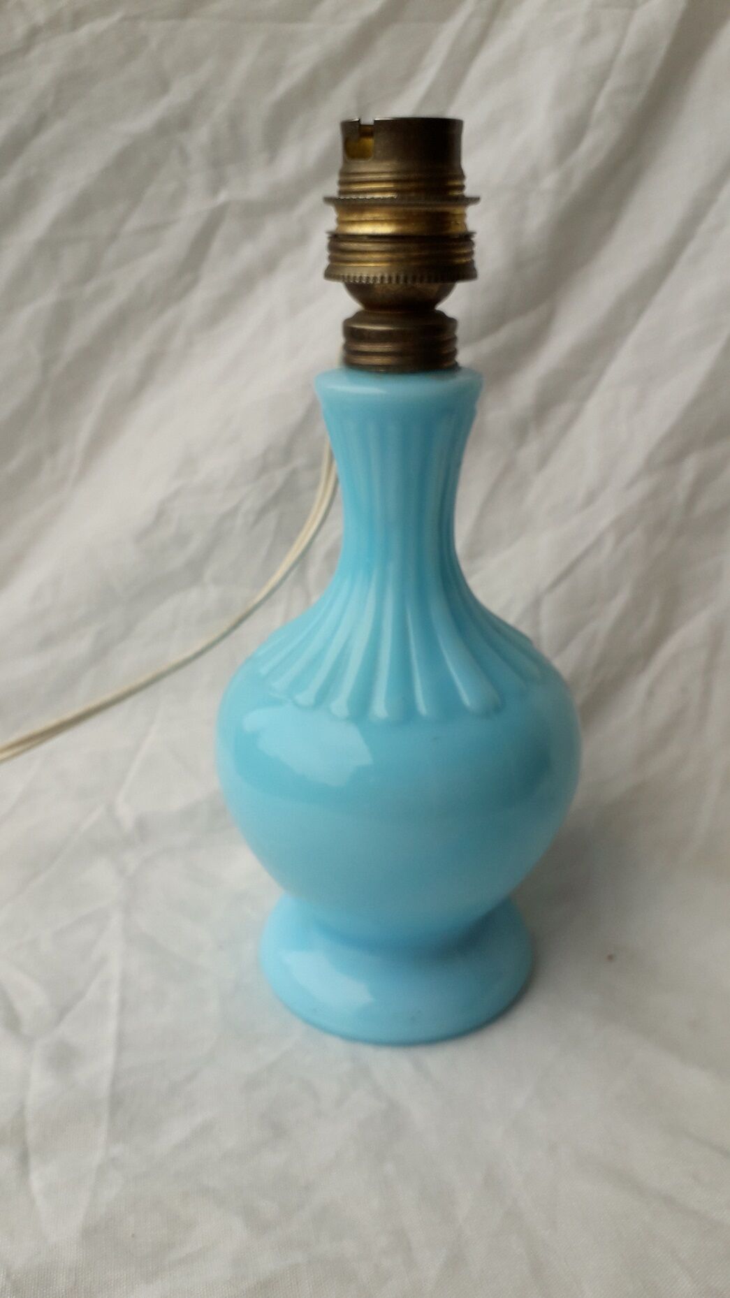 Blue opaline lamp stand