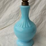 Blue opaline lamp stand