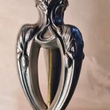 Art Nouveau hallmarked pewter lamp with very fine tulip, 1m of powered wire, 35x15