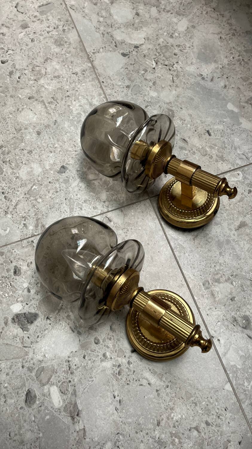 Pair of brass wall lights