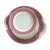 Old earthenware cake service: 8 plates - flat