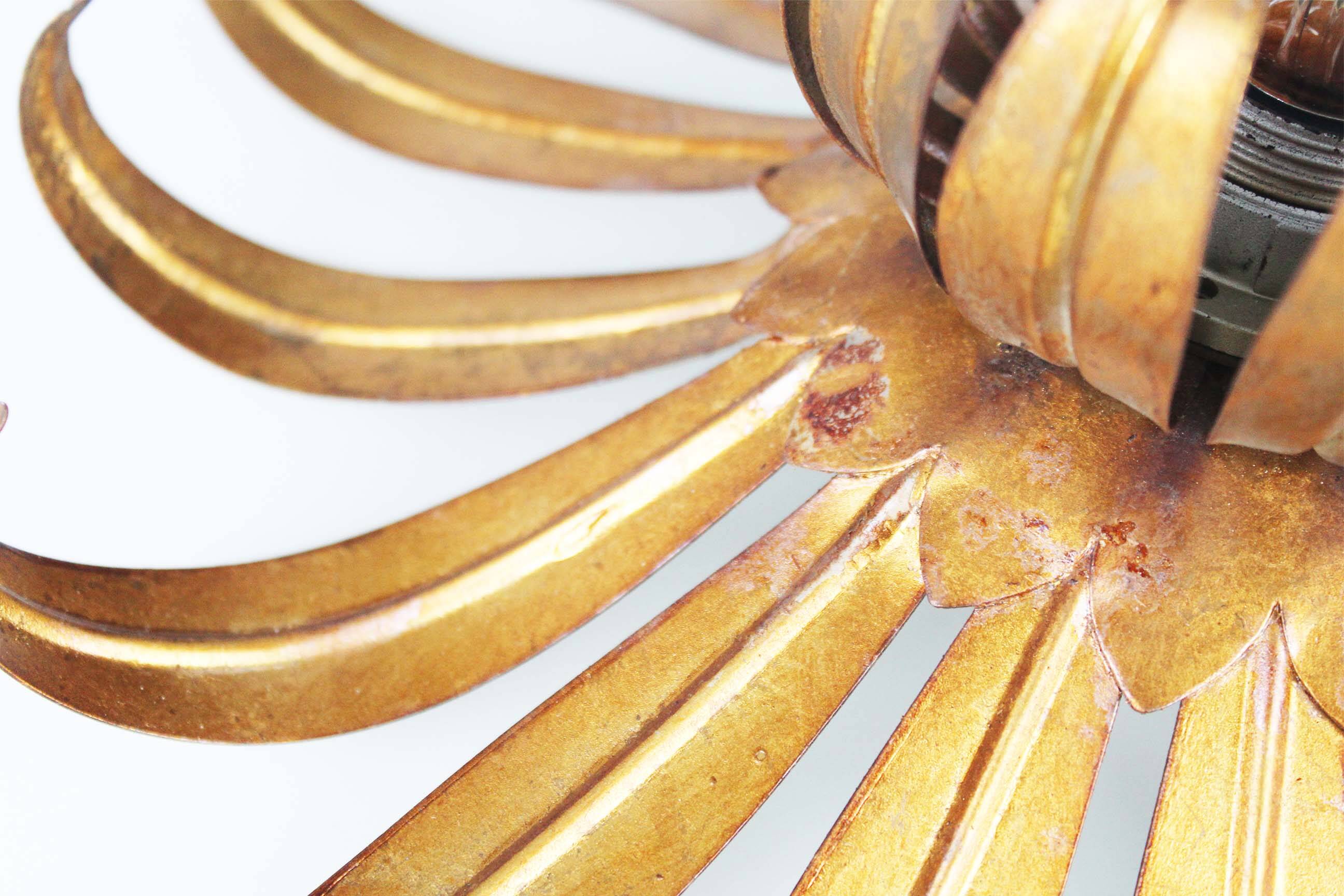 1960’s Italian Gilt Sunburst Wall Light