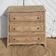 Antique chest of drawers in raw oak with 3 drawers - compass feet