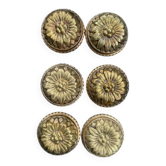 Set of 6 solid brass handles in Louis XVI style.