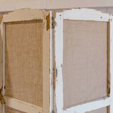 White stained & jute screen